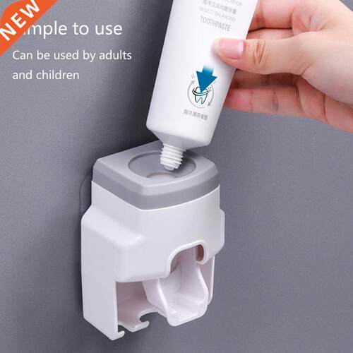 Toothbrush Hol Set Toothpaste Dispenser Wall Mount Stand