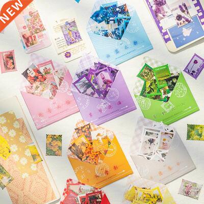 40pcs Four Seasons Flower Stamp Decorative Vintage Stickers