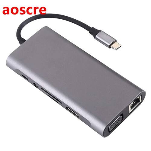 USB C Hub 11-In-1 Type C Adapter with 4K HDMI+PD Charging US