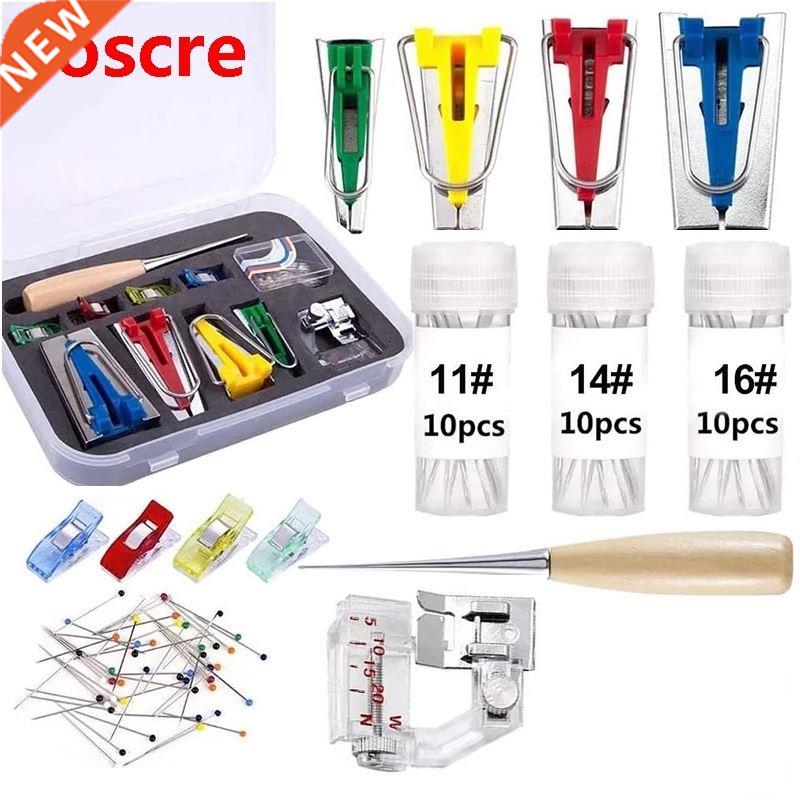90PCS Fabric Bias Tape Maker Tool Kit Set Sewing Machine Nee