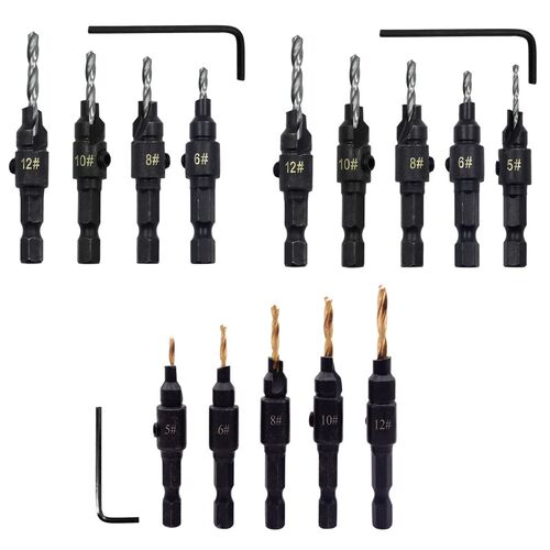 HSS Countersink Drill Bit Set Hex Shank Drilling Pilot Screw