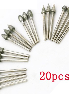 20/pcs 6X3mm Diamond Rotary Tool Sintered Diamond Burs Abras