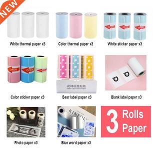 3 Rolls Thermal Paper Label Paper Sticker Paper Photo Paper