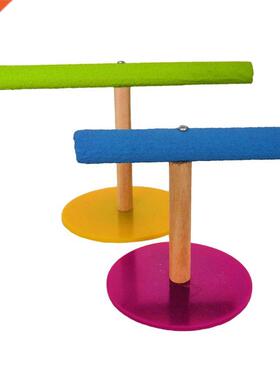 Parrot Rest Toy Offce Desktop Wood Frosted Acrylc Stand B