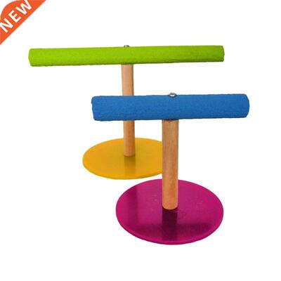 Parrot Rest Toy Offce Desktop Wood Frosted Acrylc Stand B