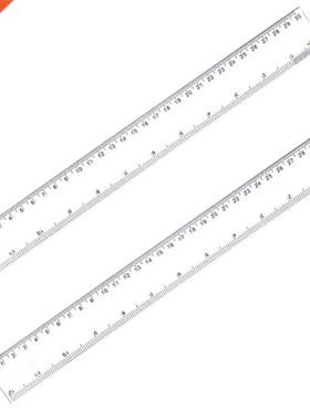 2 Pack 12 Inches Clear Plastic Ruler Straight Ruler Plastic