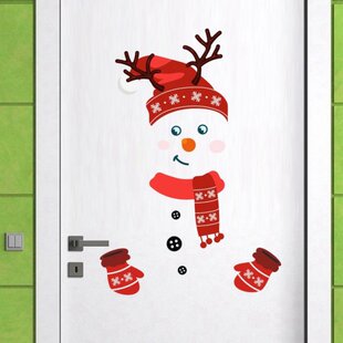 Christmas Wall Sticker Xmas Snowman Refrigerator Stickers Me