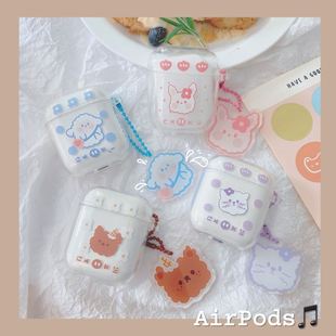 For AirPod 1 2 Case Dog Transpent Cle Cute Ctoon