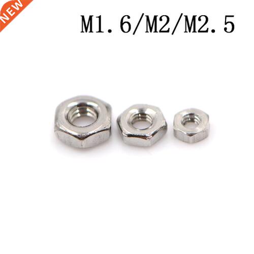 50Pcs M1.6,M2,M2.5 304 Stainless Steel Metric Thread Hex Nut