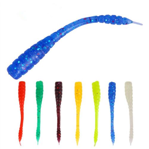 10 Pcs Soft Bait Fishing Worms Larvae 45mm 0.4g Aritificial