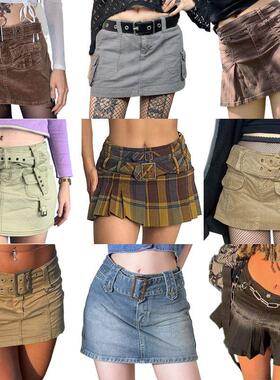y2k Kawaii Harajuku Mini Jeans Skirt 2000s Retro Fairycon Gr