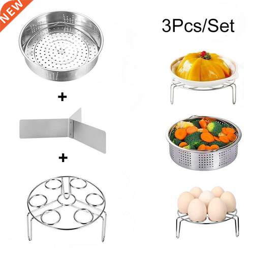Stainless Steel Steamer Basket with Steam Rack Trivet Compa