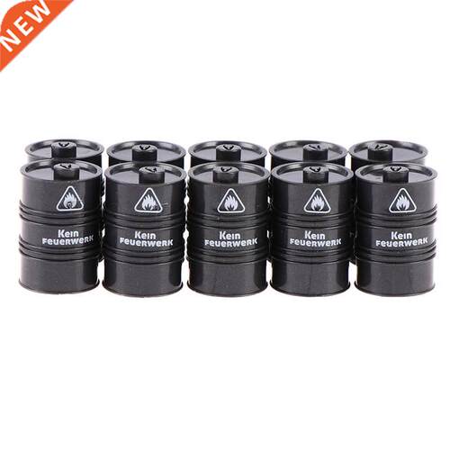 10Pcs Black Chemistry Oil Drum Building Block Diy Figures Gu