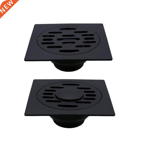 Black Bathroom Square Shower Drain Stainless Steel Floor Dra