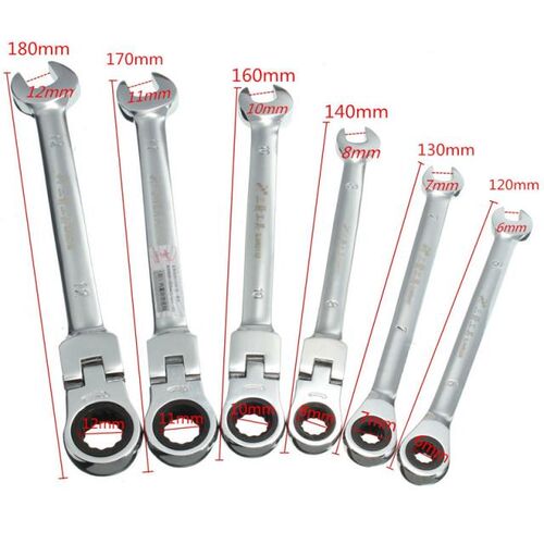 6/7/8/10/11/12mm Combination Ratchet Wrench Spanner Socket T