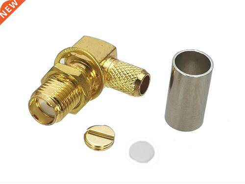 1pcs Connector SMA Jack Female Bulkhead Right Angle Crimp Fo