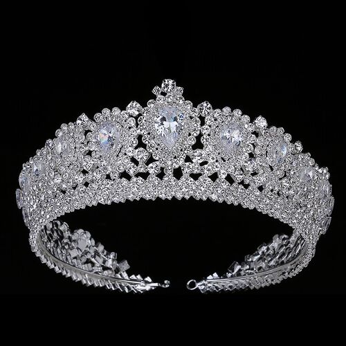 Hadiyana New Bling Wedding Crown Diadem Tiara With Zirconia