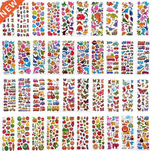 12pcs/pack Randomly cartoon stickers for kids kawaii 3D puf
