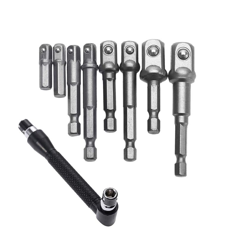 9Pcs Drill Bits Extension 1/4 Inch 3/8 Inch 1/2 Inch Socket