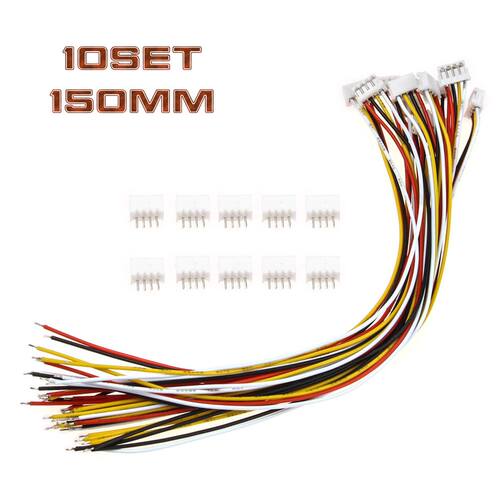 10pcs 150mm ZH-1.5 4 Pin 28AWG Wire Cable Connector  ZH-1