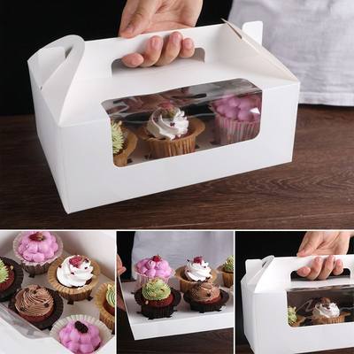 6 piece white hand-held cupcake packing box Muffin cup Muffi