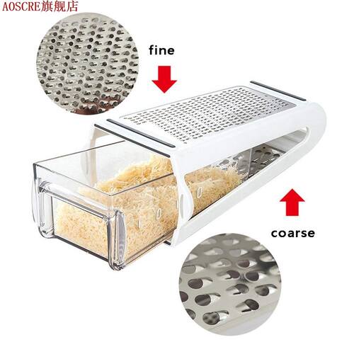 Potato Box Cheese Grater - 2-Sided Stainless Steel Cutter an