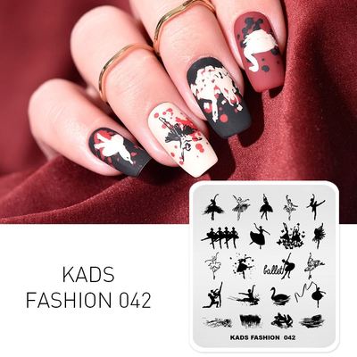 KADS Rectangle nail stamping plates Dance Image of Nail Stam