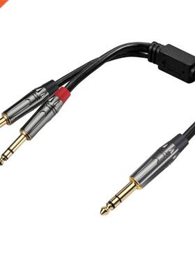 New Headphone Splitter Cable 6.35mm Y Audio Jack Splitter Ex