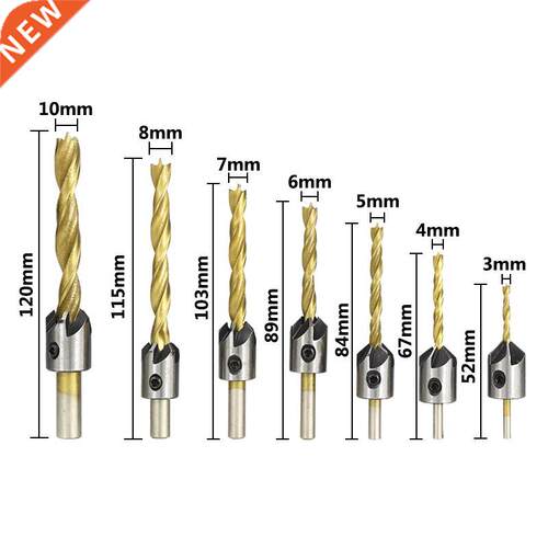 3-10mm Titanium Coating Countersink Drill Bit Set with Hex K
