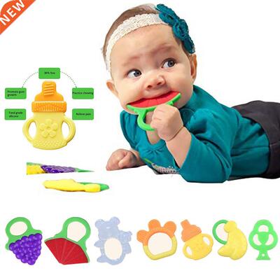 Toddlers Infnts Bby Teething Toys Soft Silicone Fruit Cd