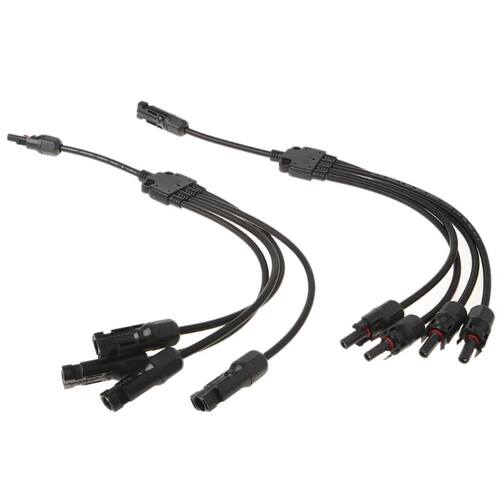 MC4 Panel 2Pcs Y Branch Cable Connector Adapter 1 to 4