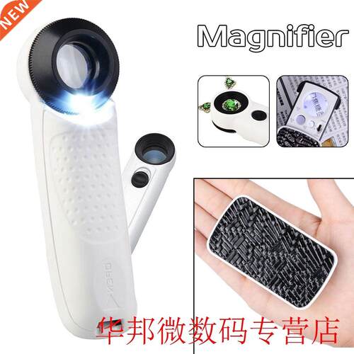 0x 60x 90x Magnifier LED Mini Pocket Portable Hand Magnifyi