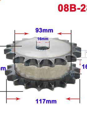 1Pcs 08B 28 Teeth Sprocket Wheel Double Row Chain Gear 45 St