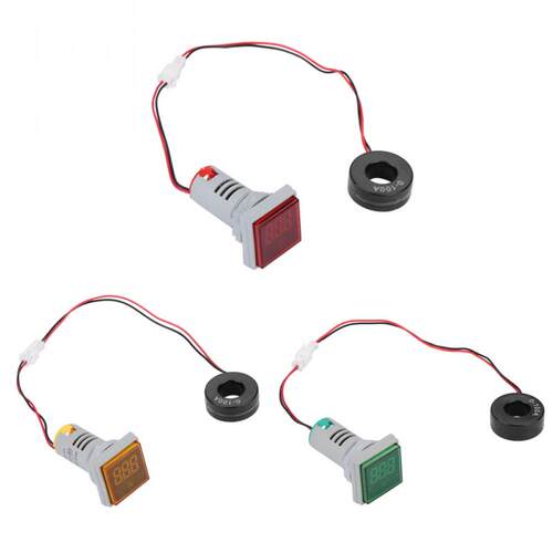 0-100A Digital Ammeter AC Current Meter Indior LED Sque