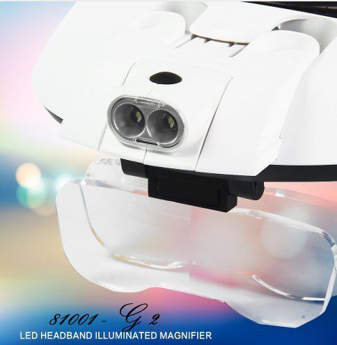 Detachable LED Headband Illuminated Magnifier with 5 Replace