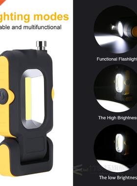 rong Magnet COB LED Flashlight 3 Modes Battery Operated Wo