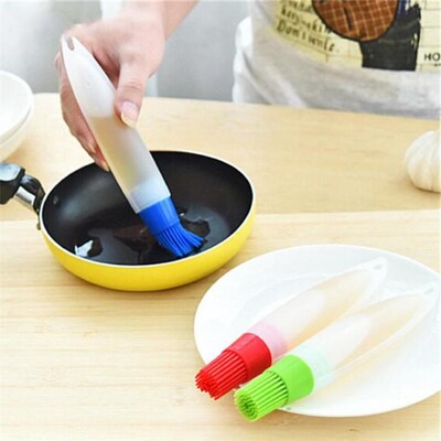 Silicone Oil Bottle With Brush Baking BBQ Basting Brush Past