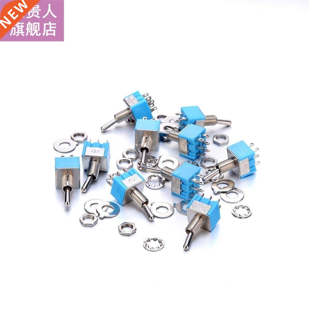 10pcs MTS202 Blue Toggle Switch DPDT Double Pole Double Thro