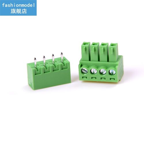 10PCS/lot 4Pin Plug-in Screw 3.81mm Terminal Block Connecto