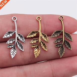 Branch 30x16mm 10pcs Branc Pendant Charm Leaf WYSIWYG