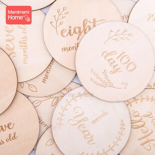 Mamihome 16pc Baby Wooden Teethers Newborn Milestone Card Pe