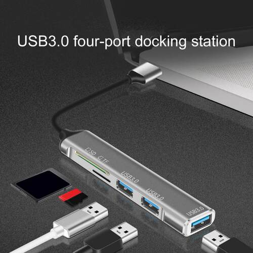 Cable Hub Plug Play Data Transmission USB3.0 Expansion Dock
