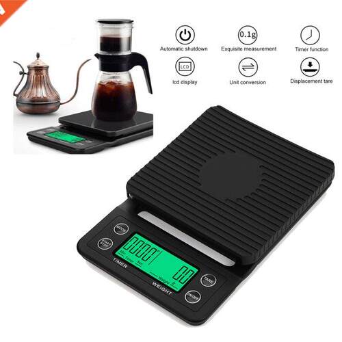 3kg/0.1g 5kg/0.1g Drip Coffee Scale with Timer Portable Elec