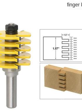 1pc Box Joint Router Bit - Adjustable 5 Blade1/2 Shank For