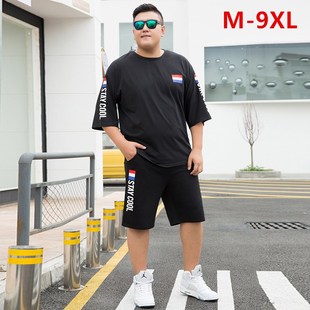 Summer Shorts White Red Tracksuit Men Tee Shirt Homme Plus S