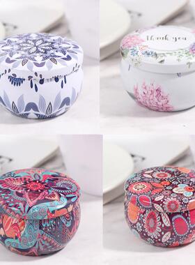 1PC Retro Floral Tin Can Lovely Mini Gift Jewelry Tin Box Co