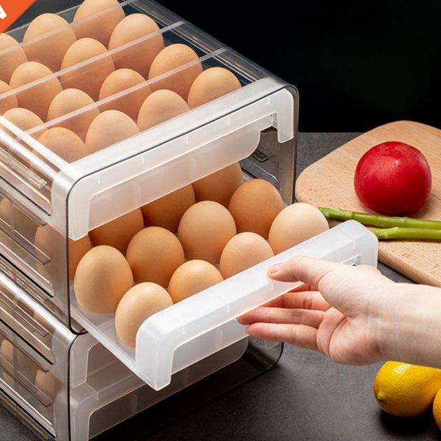 Egg Storage Box Holder Organizer Kitchen Rectangular Refrige
