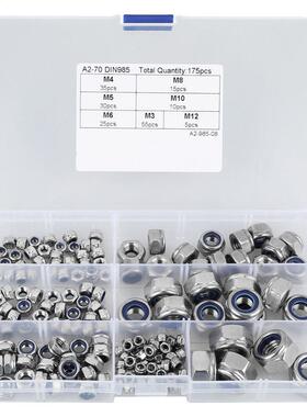 175pcs/set M M4 M5 M6 M8 M10 M12 Stainless Steel Hex Nuts A