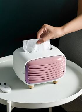 Tissue Box Radio Shape with Wide Mouth Plastic Napkin Holder