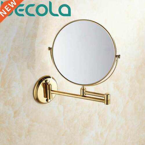 Double Side Bathroom Folding s Shave Makeup Mirror Gold Plat